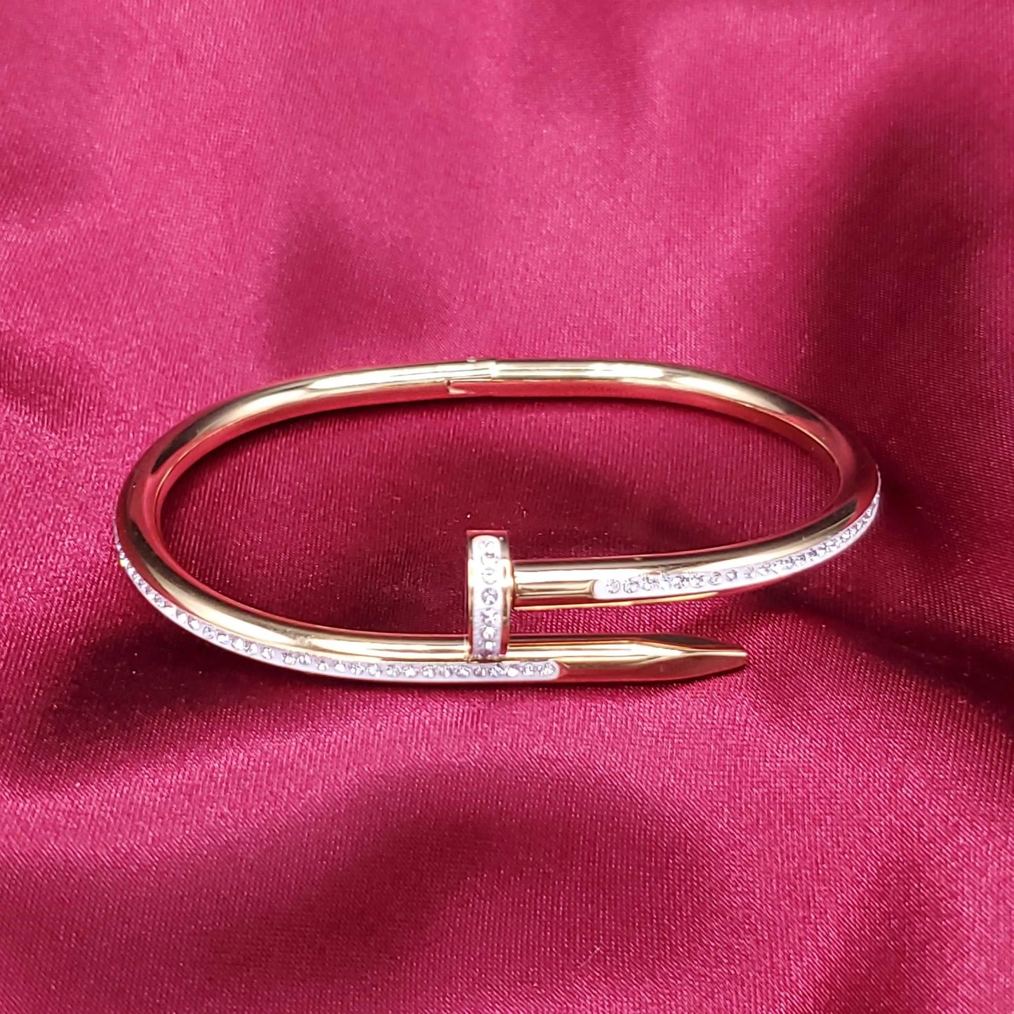 C*artier Nail Full Stone Bangle