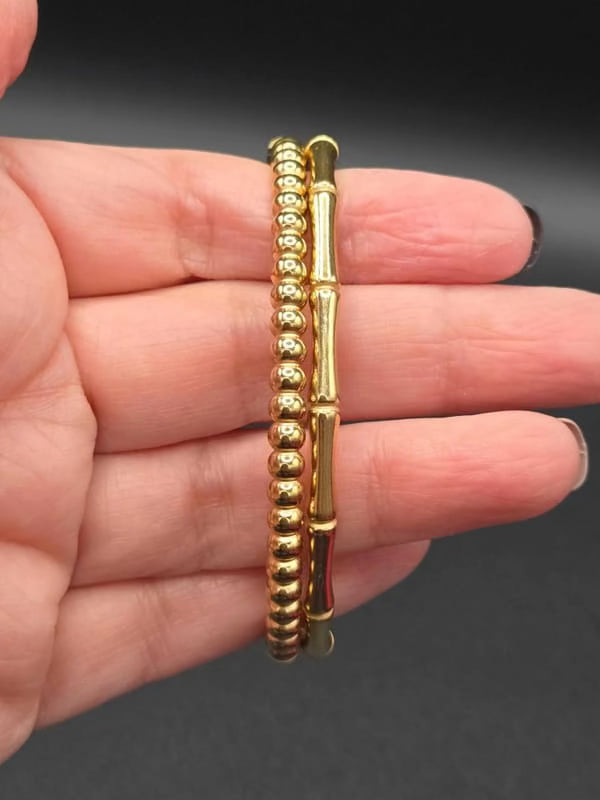 Bamboo & Beads Bangles | 18K Gold Plated Siwar Gallery