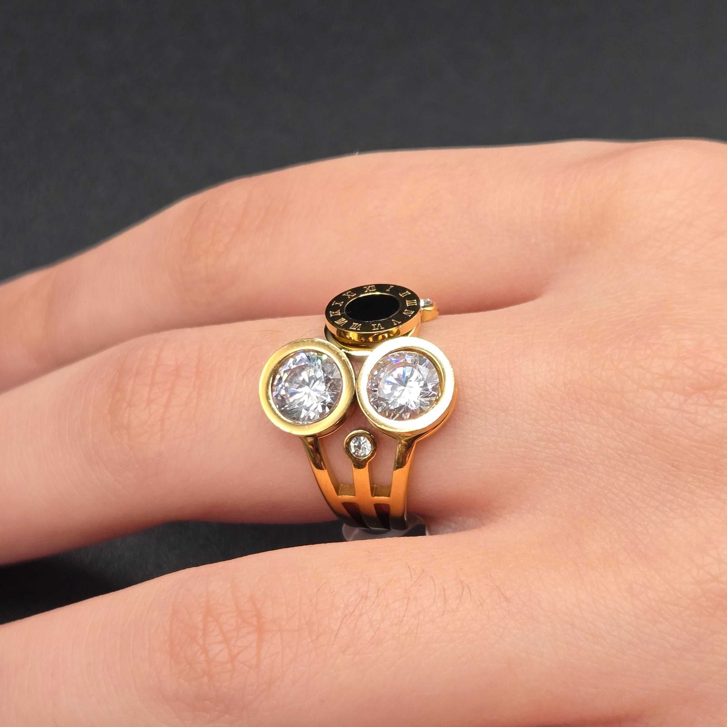 Black & Diamond B*lgari ring