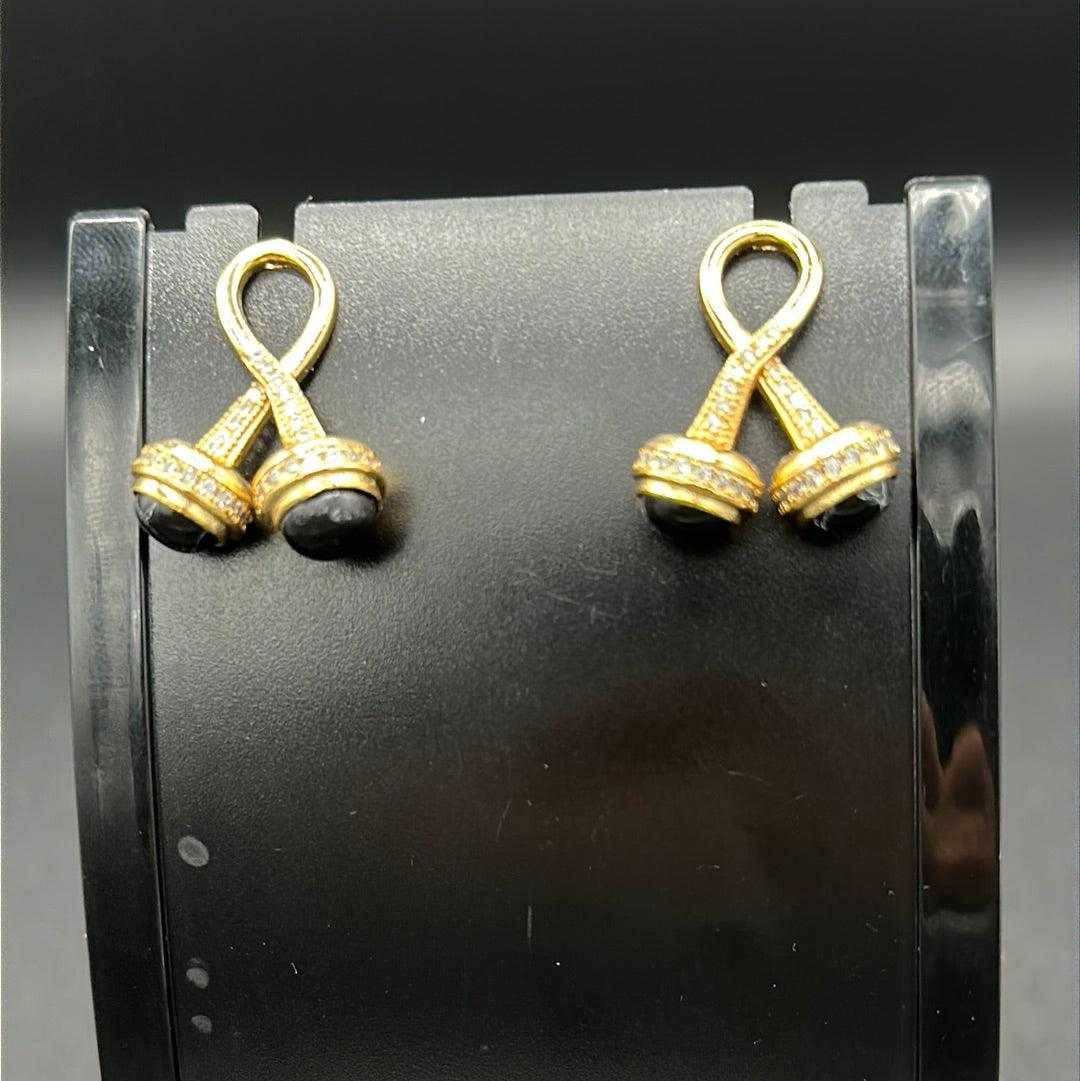 Black stone Earring