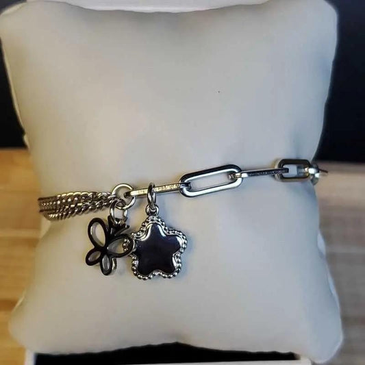 Classic Stars Bracelet in Silver finish on a neutral background