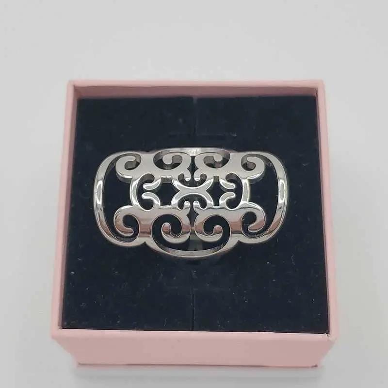 Index Finger Ring in Silver finish on a neutral background