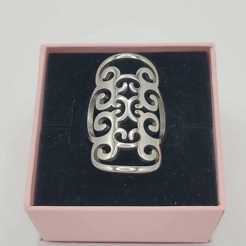 Index Finger Ring in Silver finish on a neutral background