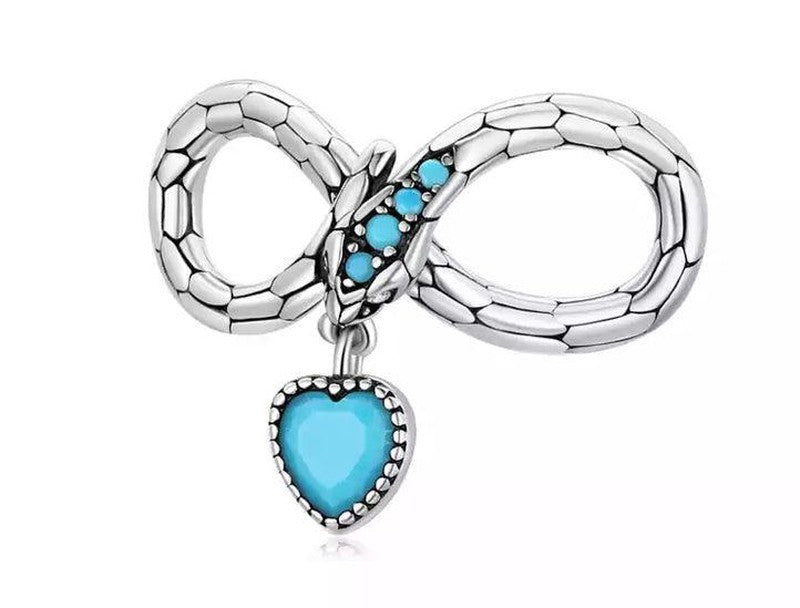 925 Silver Infinity Snake Charm