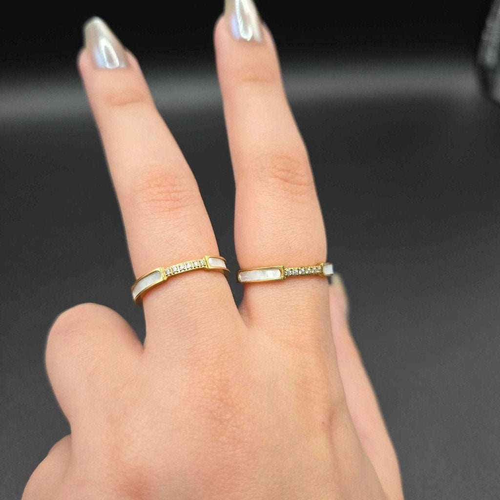 Layered Elegant Wedding Ring | 18K Gold Plated Siwar Gallery