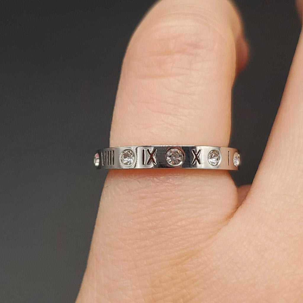 Layered Roman Numbers Ring | 18K Gold Plated Siwar Gallery