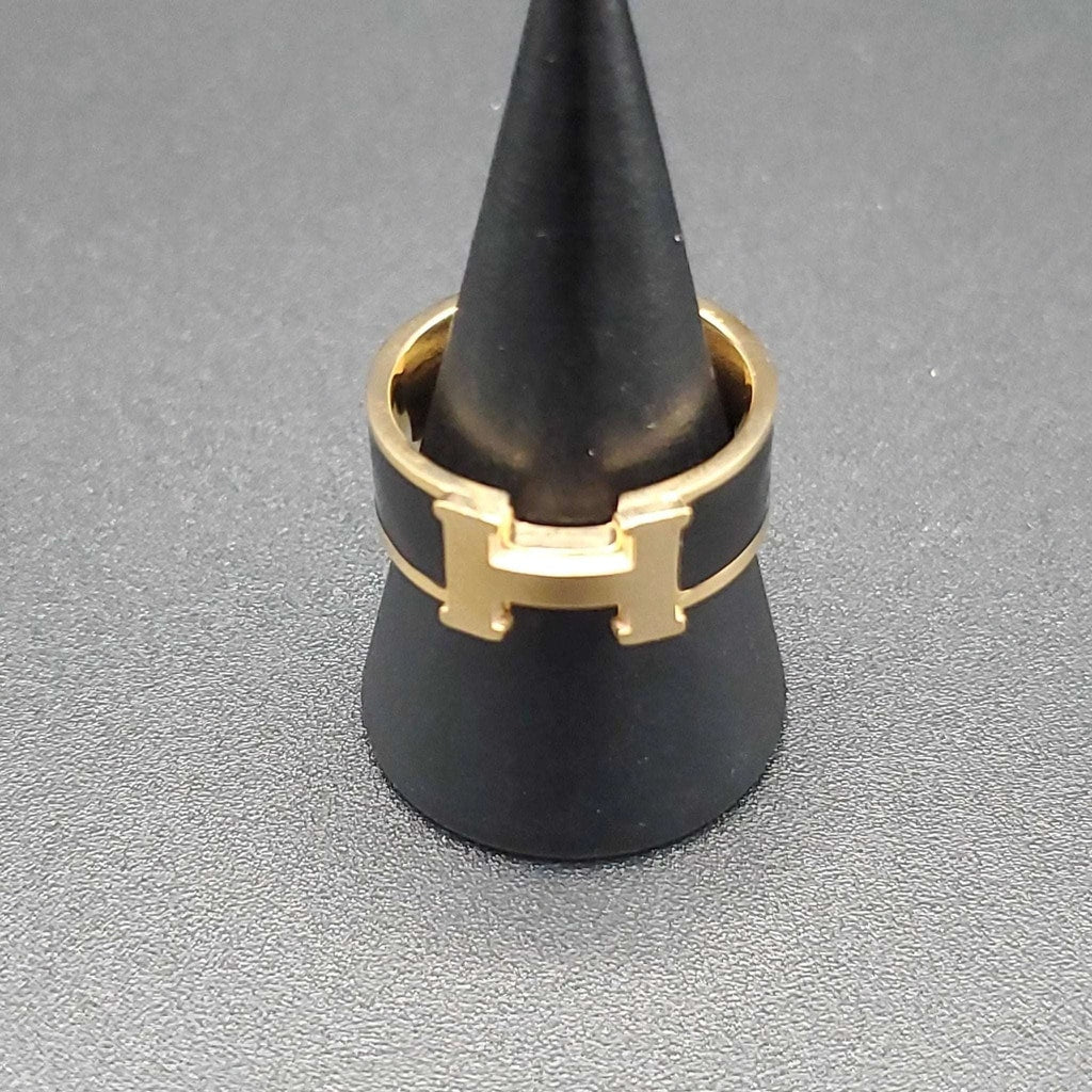 Modern H-Signature Ring | 18K Gold Plated Siwar Gallery