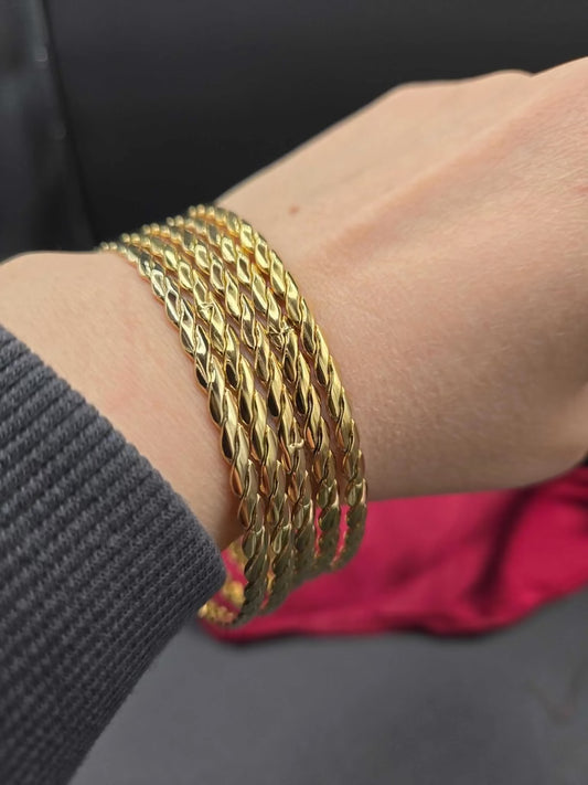 Modern Twist Five Bangles | 18K Gold Plated Siwar Gallery