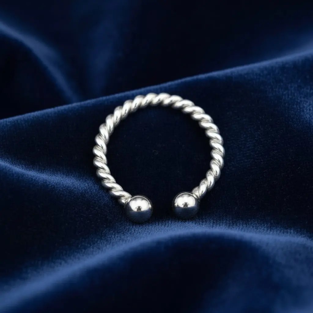 Simple Design Ring in Silver finish on a neutral background