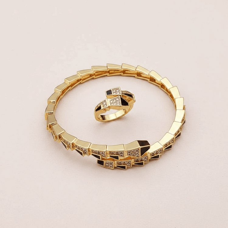 21k Gold Plated Bangle and Ring Set