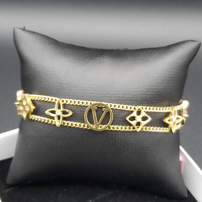 L*V double chain Bracelet