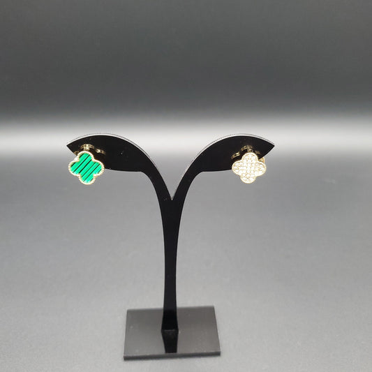 Stainless Steel Van C*leef Double Face Earrings
