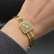 Elegant Square Twist Bangle | 18K Gold Plated