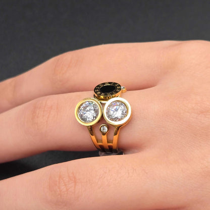 Black & Diamond B*lgari ring