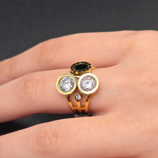 Black & Diamond B*lgari ring