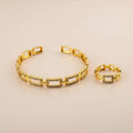 Chain-Link Pavé Bracelet & Ring Set