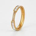 Enamel Accent Stone Band Ring