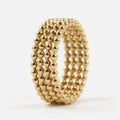 Four Row Gold Bead Band Ring