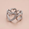 Pavé Hearts Stone Band Ring