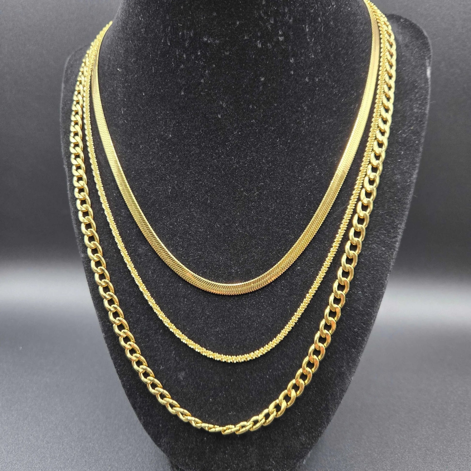 Triple Chain Necklace - stainless steel