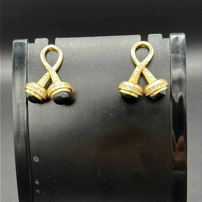 Black stone Earring