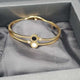 Black & White Italian Bangle | 18K Gold Plated