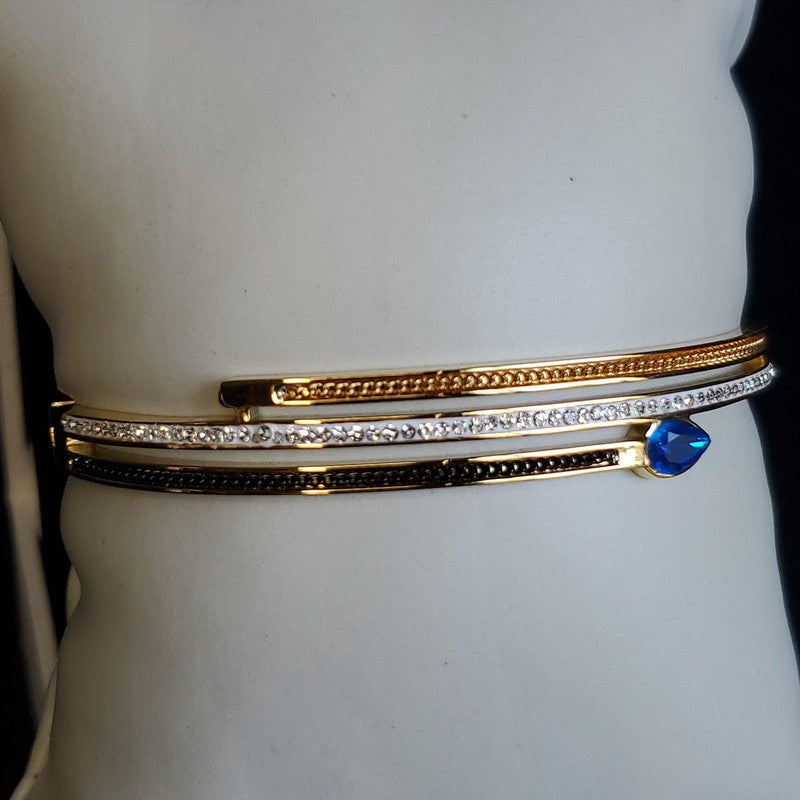 Blue teardrop stone Bangle - Siwar Gallery