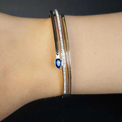 Blue Teardrop Stone Bangle