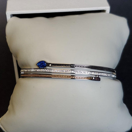 Blue teardrop Stone Bangle - Siwar Gallery