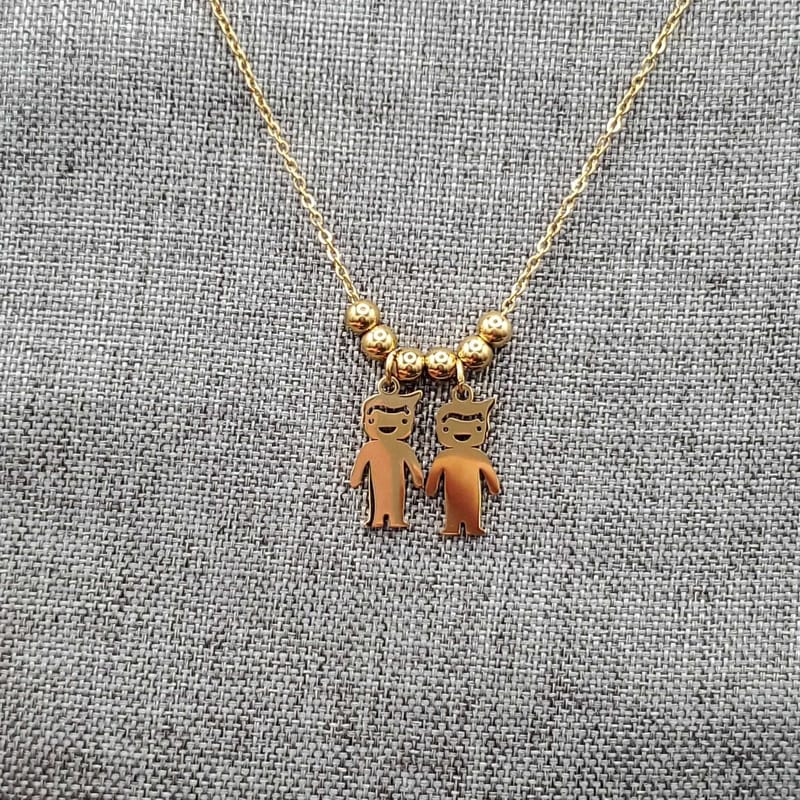 Boy & Girl Couple Necklace | 18K Gold Plated Siwar Gallery
