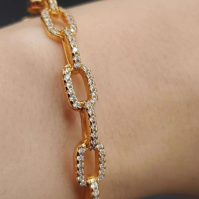 Chain Bangle & Ring Set | 21K Gold Plated Siwar Gallery