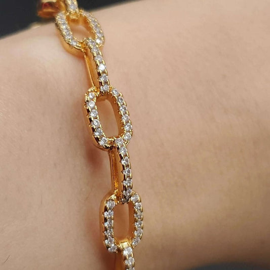 Chain Bangle & Ring Set | 21K Gold Plated Siwar Gallery