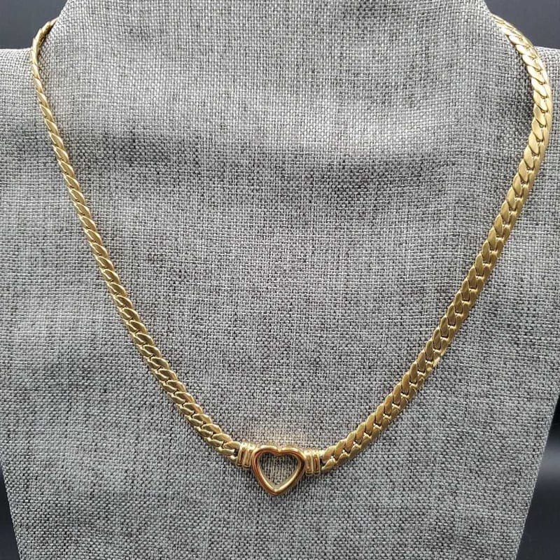 Chic Heart Necklace in Silver finish on a neutral background