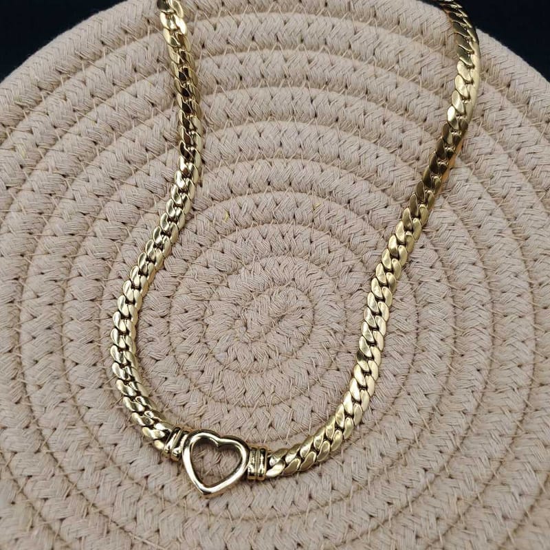 Chic Heart Necklace in Silver finish on a neutral background