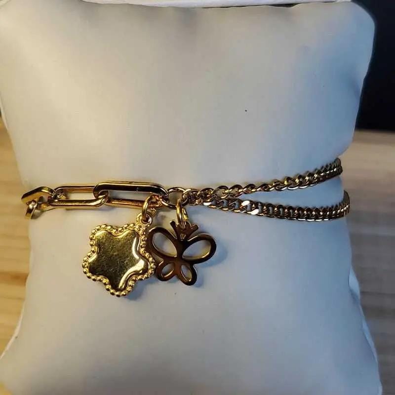 Classic Stars Bracelet in Silver finish on a neutral background