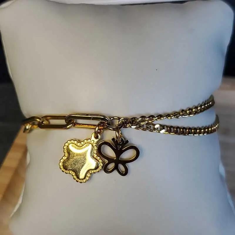 Classic Stars Bracelet in Silver finish on a neutral background