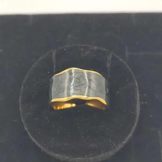 Colorful Enamel Ring - 21K Gold Plated Adjustable Ring in Gold finish on a neutral background