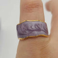Wavy Enamel Wide Band Ring
