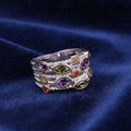 Mosaic Multi-Stone Rope Band Ring