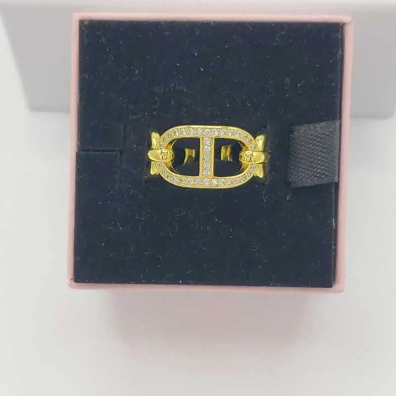 Dazzling Parisian Ring in Gold finish, with cubic zirconia stone on stones, in a pink and black box