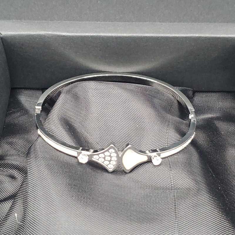 Diva's Dream Bangle in Gold finish, with cubic zirconia stone on stones