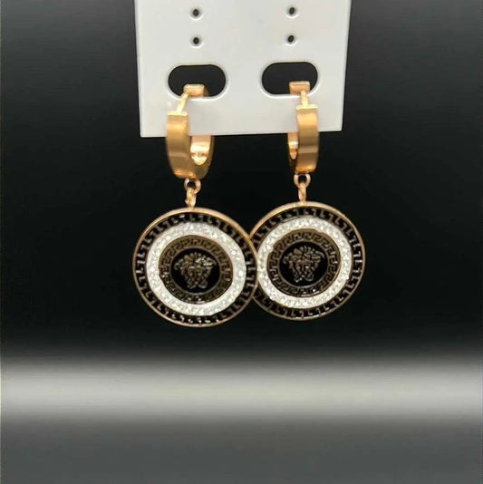 Elegant Greek Key Earrings | 18K Gold Plated Siwar Gallery