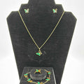 Green Butterfly Jewelry Set
