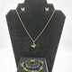 Green Butterfly Jewelry Set | 18K Gold Plated