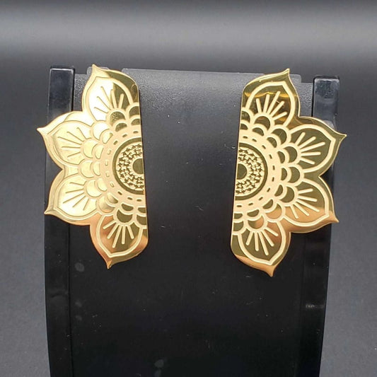 Classic Half Flower Earring | 18K Gold Plated Siwar Gallery