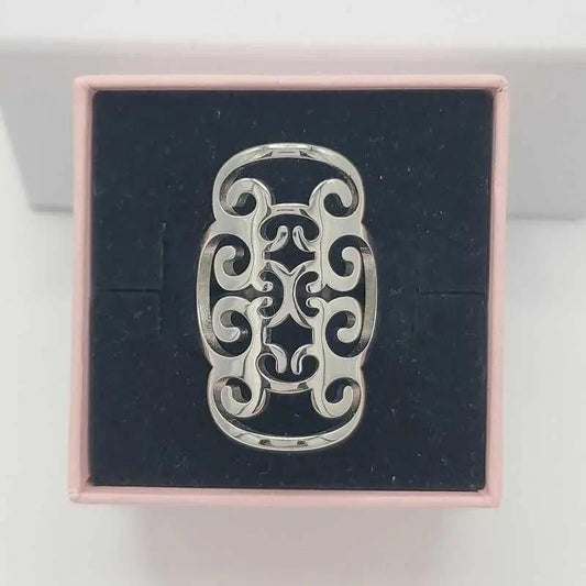 Index Finger Ring in Silver finish on a neutral background