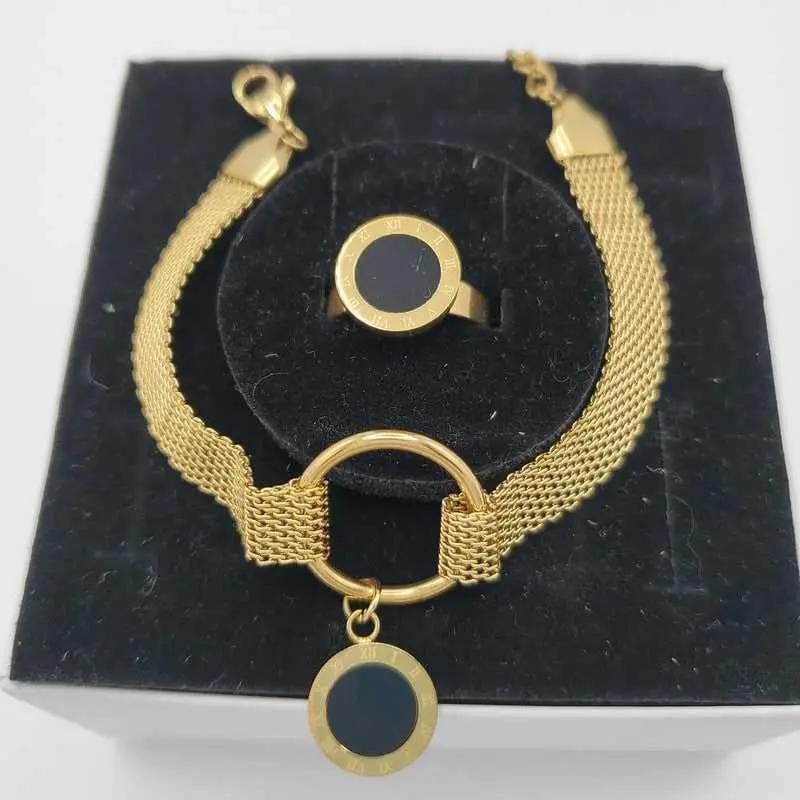 Italian Jewelry Sets in Gold finish on a neutral background