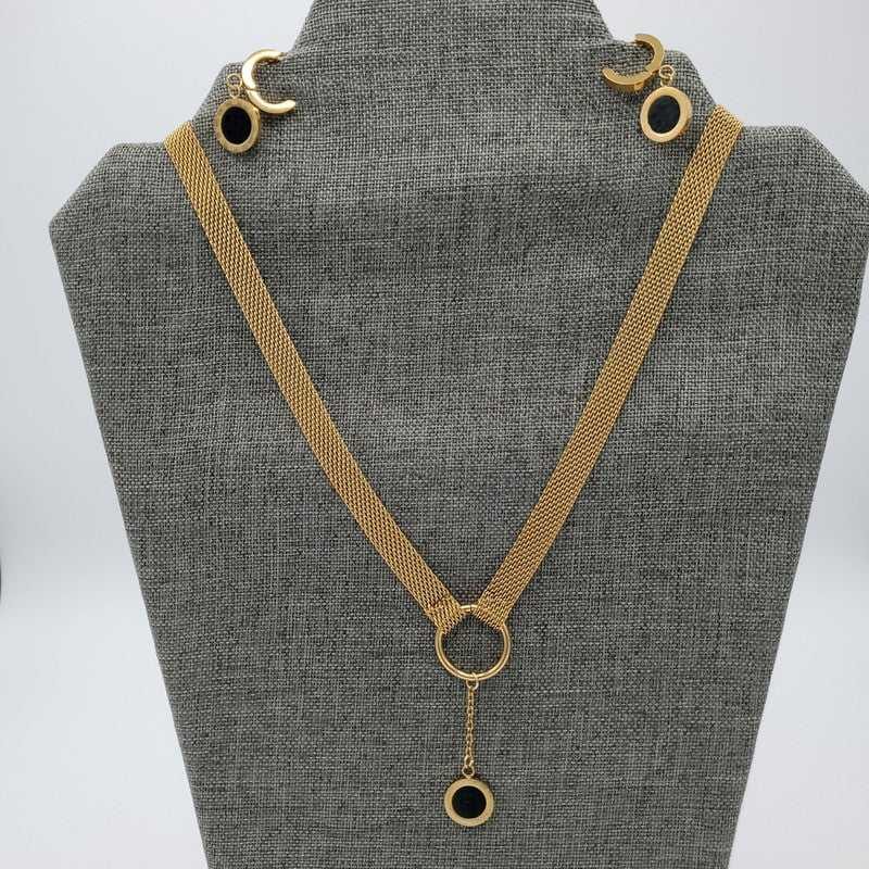 Italian Jewelry Sets in Gold finish on a neutral background