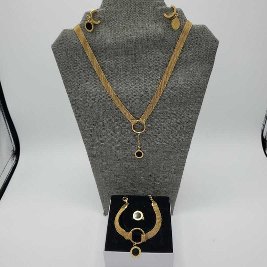 Italian Jewelry Sets in Gold finish on a neutral background