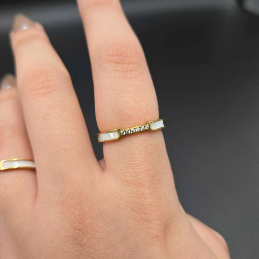 Layered Elegant Wedding Ring | 18K Gold Plated Siwar Gallery